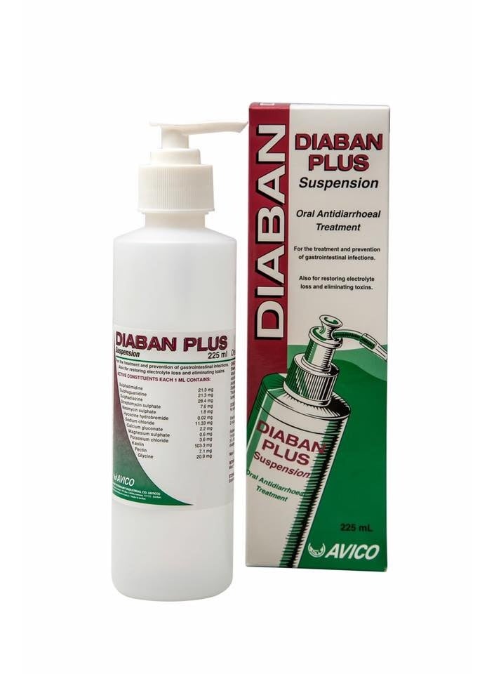 ديابان بلس - مضاد لللإسهالات و أمراض الجهاز الهضمي و معوض للعناصر الأساسية المفقودة - للخيول، الجمال و الأبقار - 225مل